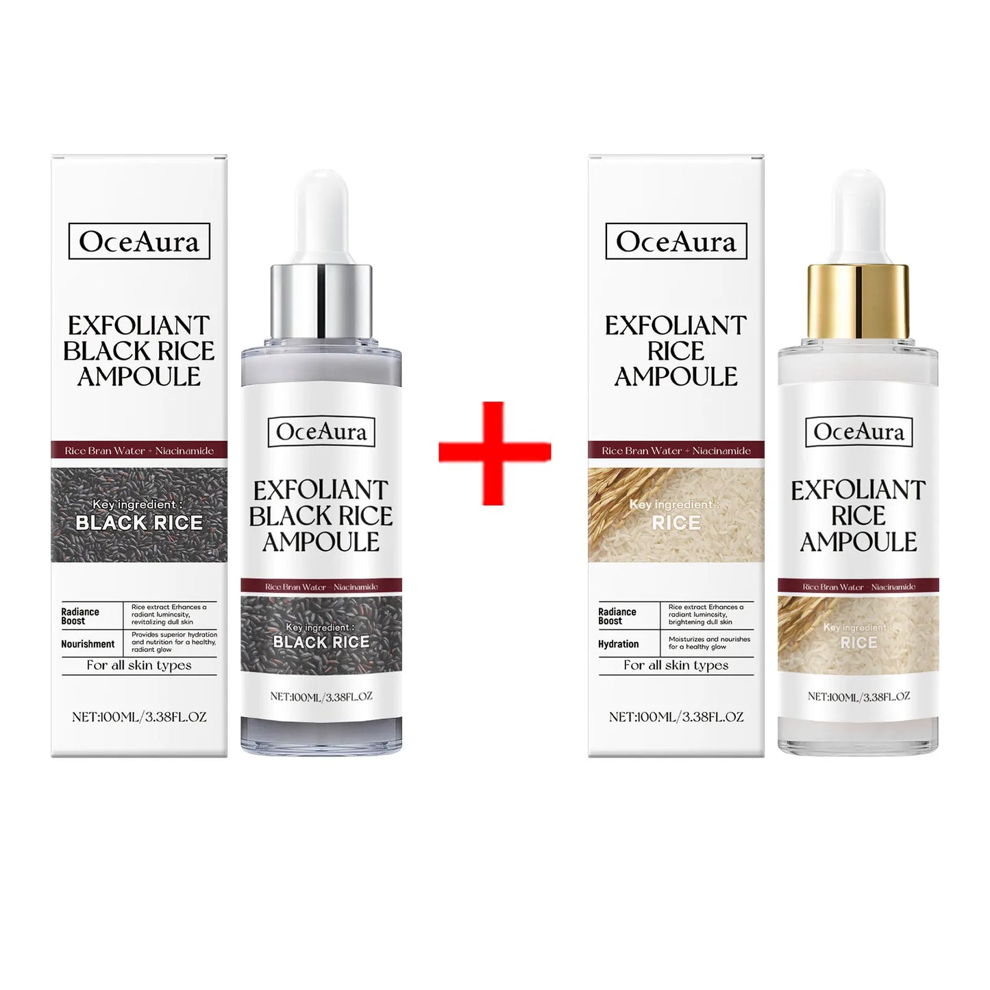 Rice Serum for Face Hydrating Brighten Skin Repair Smooth Facial Essence Gentle Exfoliation Remove Blackheads Collagen Ampoules