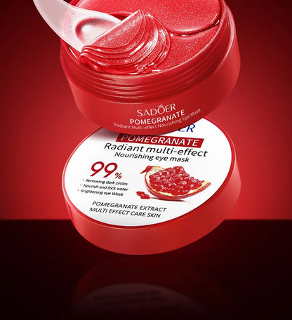 60pcs SADOER Red Pomegranate Collagen Eye Mask Firming Anti Dark Circles Remove Eyes Bag Moisturizing Eye Patches Eyes Skin Care