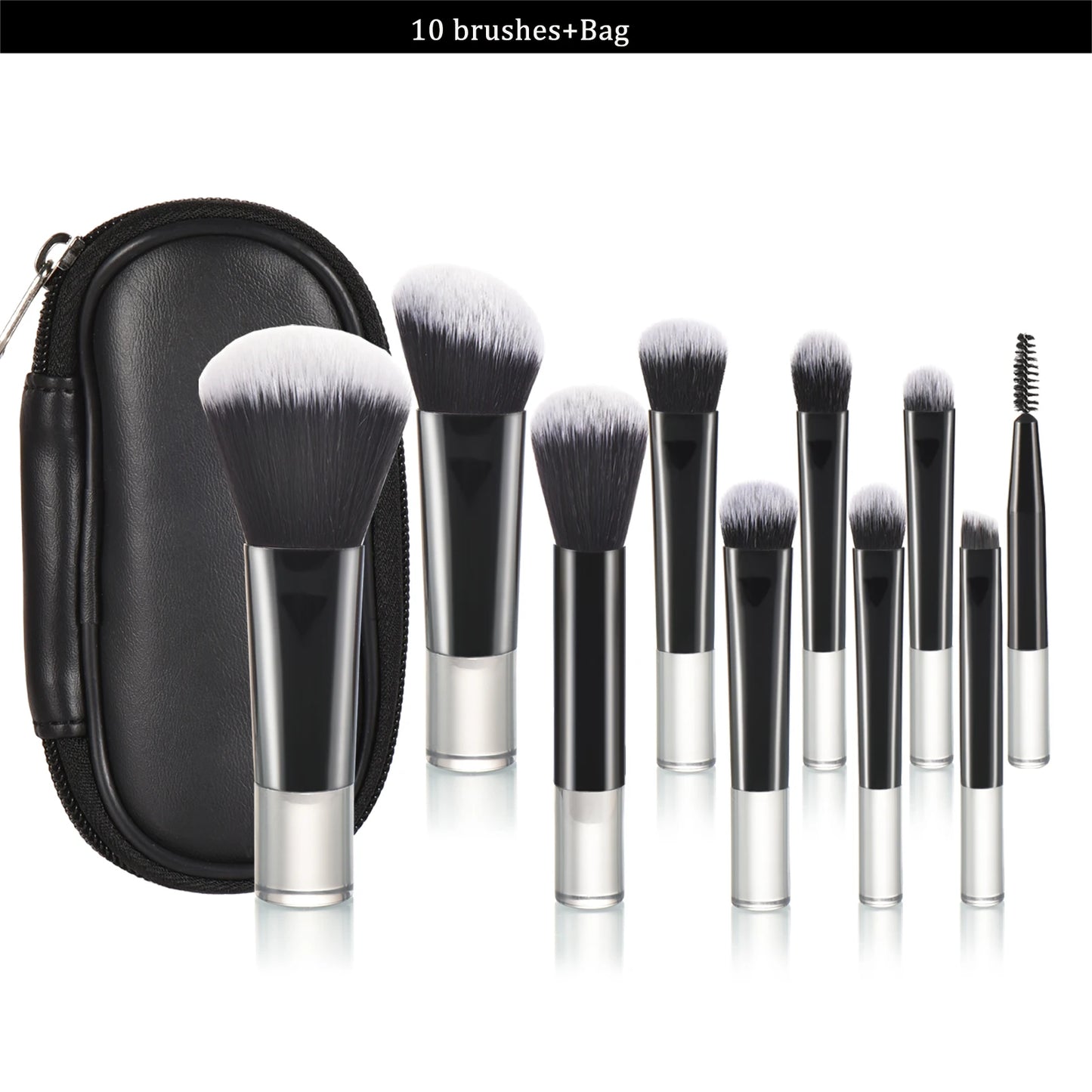 10 black Mini makeup brush Travel portable Makeup Tool Makeup Puff - Palm Brush Professional Makeup tool set
