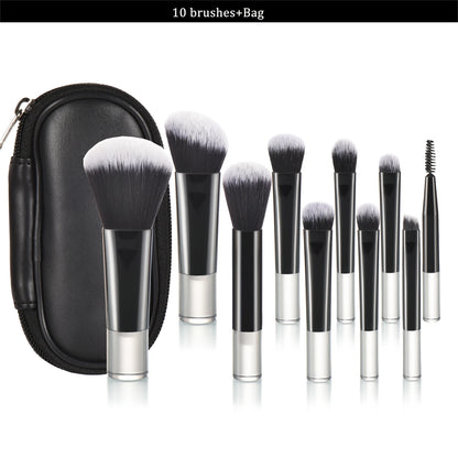 10 black Mini makeup brush Travel portable Makeup Tool Makeup Puff - Palm Brush Professional Makeup tool set