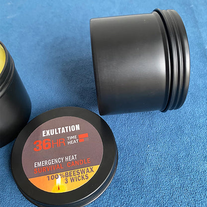36 Hour Survival Candle 3- Environmentally Friendly Odorless Candle with Lid Picnic Outdoor Supplies
