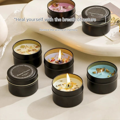 Natural Dried Flowers Aromatherapy Candles Sleep Aid Indoor Tabletop Long-Lasting Fragrance Ambient Fragrance Decorative Items