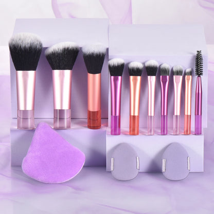 10 black Mini makeup brush Travel portable Makeup Tool Makeup Puff - Palm Brush Professional Makeup tool set