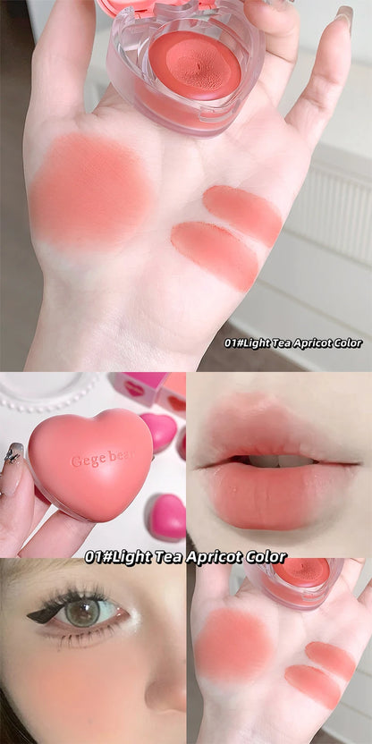 Gegebear Love Lip and Cheek Cream Matte Powder Soft Color Love Valentine's Day