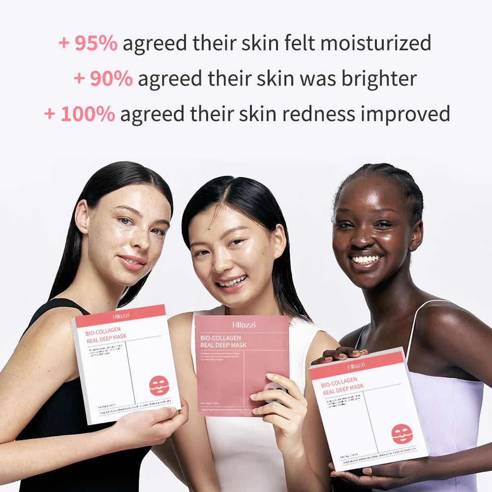 4 pieces of collagen sleeping mask, hydrating, moisturizing and whitening, translucent, thinning, smooth and tender skin