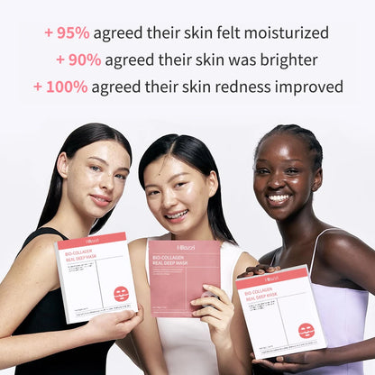 4 pieces of collagen sleeping mask, hydrating, moisturizing and whitening, translucent, thinning, smooth and tender skin
