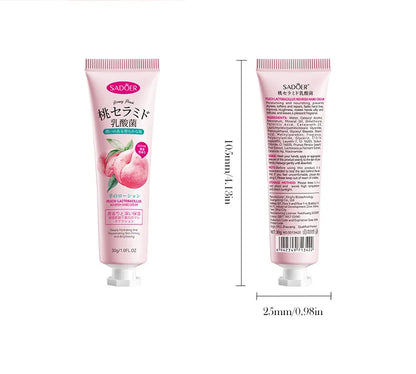 3/5pcs SADOER Peach Lactobacillus Hand Cream Anti-Drying Crack Moisturizing Brightening Repairing Hand Creams Hands Skin Care