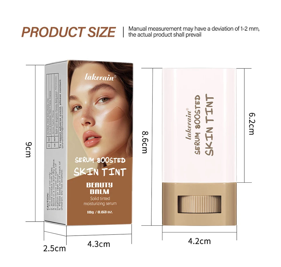 Magic Eraser Foundation Stick Serum Boosted Skin Tint Foundation Stick Smooth Plumper Hight Coverage Travel Bronze Foundation