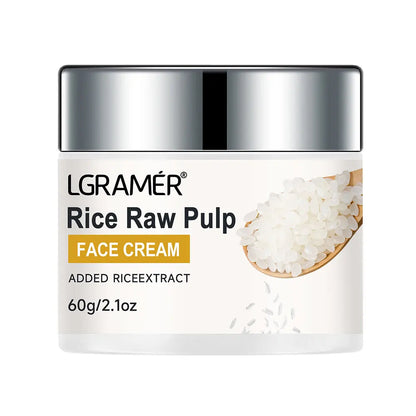 White Rice Serum Cream Combo Smooth Wrinkles Lifting Shrink Pores for Younger Healthier Skin Moisturizing Rice Raw Pulp Care Se