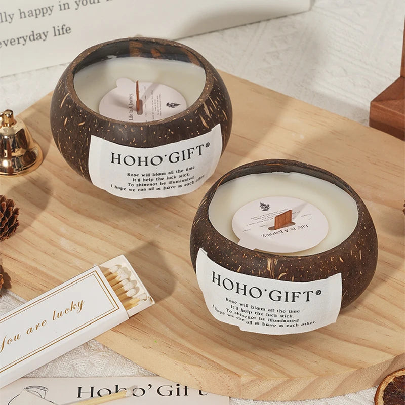 Coconut Husk Scented Candles Niche Advanced Fragrance Atmosphere Candle Bedroom Fragrance Decor Creative Souvenir Birthday Gift