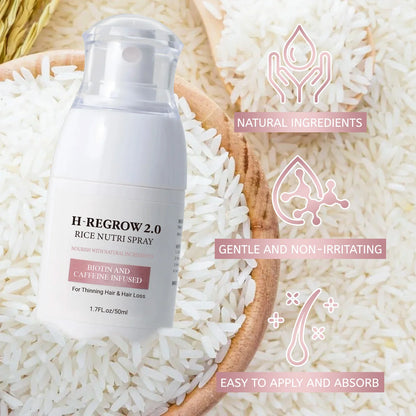 Hair Spray Rice Water Strong Hair Follicle Root Thick Loss Prevention Nourishing Soften Hair Helper Care Spray For Thinning Hair