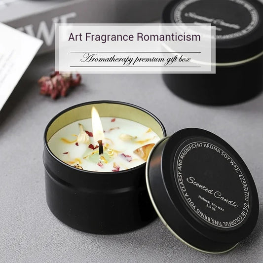 Natural Dried Flowers Aromatherapy Candles Sleep Aid Indoor Tabletop Long-Lasting Fragrance Ambient Fragrance Decorative Items