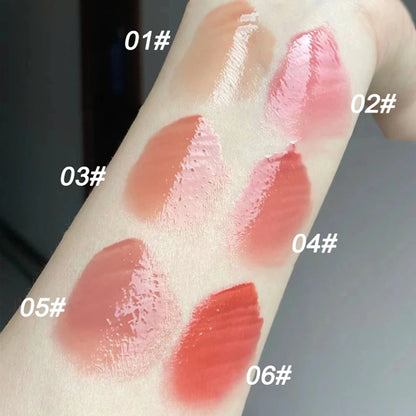 Sweet Lip Gloss Jelly Lip Glaze Moisturizing Lip Tint Mirror Waterproof Non-stick Cup Solid Makeup LipOil Lipstick Cosmetic
