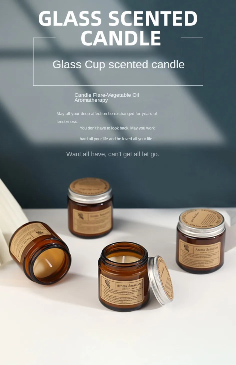 Aromatherapy essential oil candle smokeless soybean candle cup household fragrance ornament souvenir