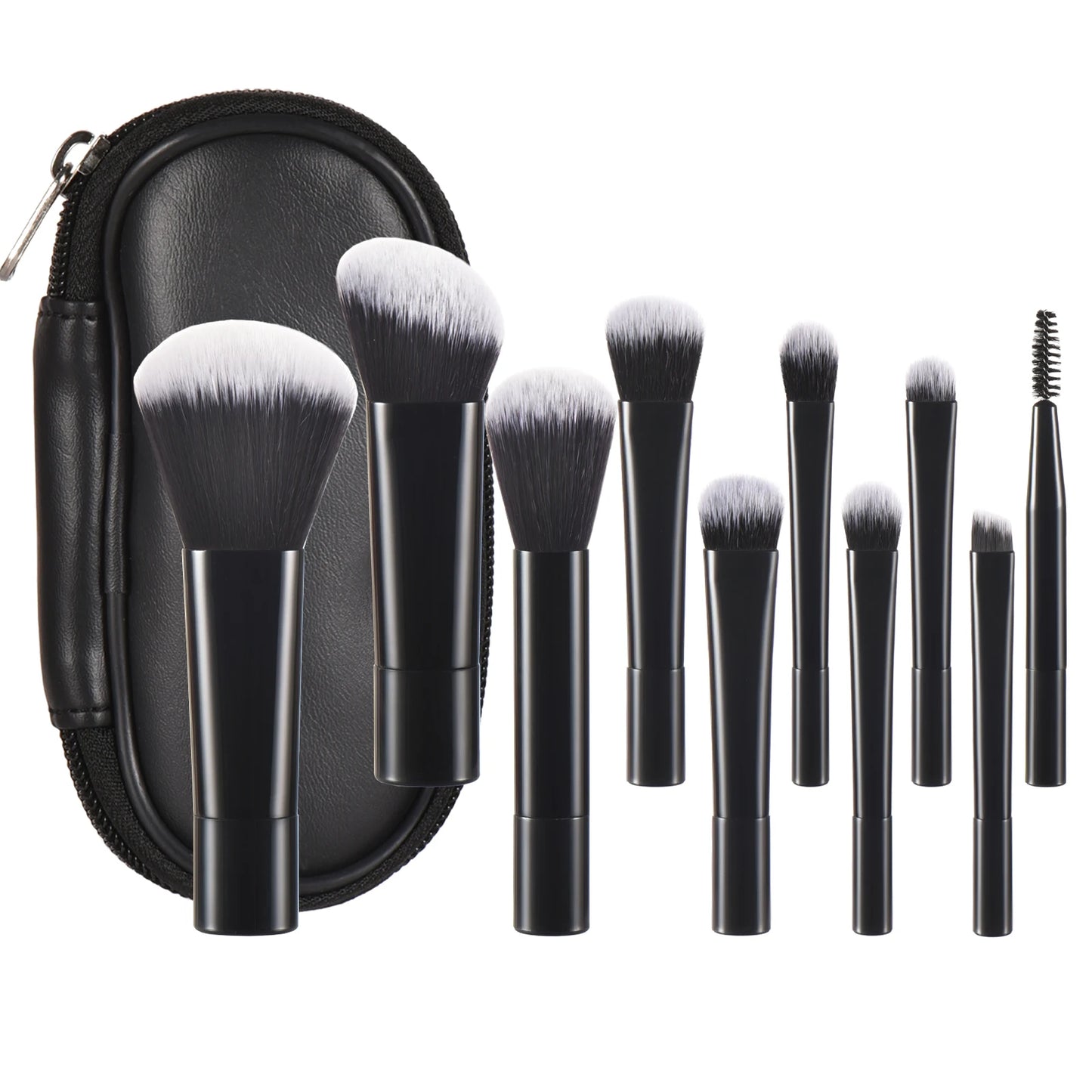 10 black Mini makeup brush Travel portable Makeup Tool Makeup Puff - Palm Brush Professional Makeup tool set