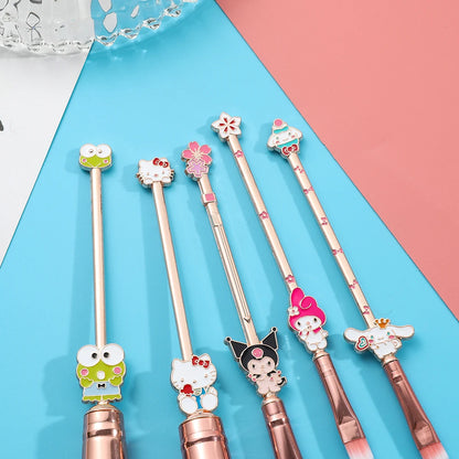 5pcs/set Hello Kitty Makeup Brush Kawaii Kuromi My Melody Cinnamoroll Cartoon Character Cosplay Prop Makeup Brushes Tool