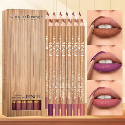 12 color lip enriching lipliner, lip moisturizing, three-dimensional fitting, light, thin, silky and clear lip liner