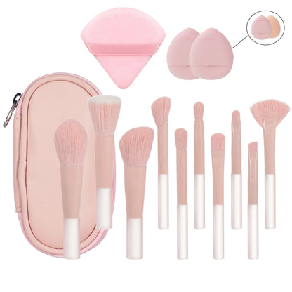 10 black Mini makeup brush Travel portable Makeup Tool Makeup Puff - Palm Brush Professional Makeup tool set