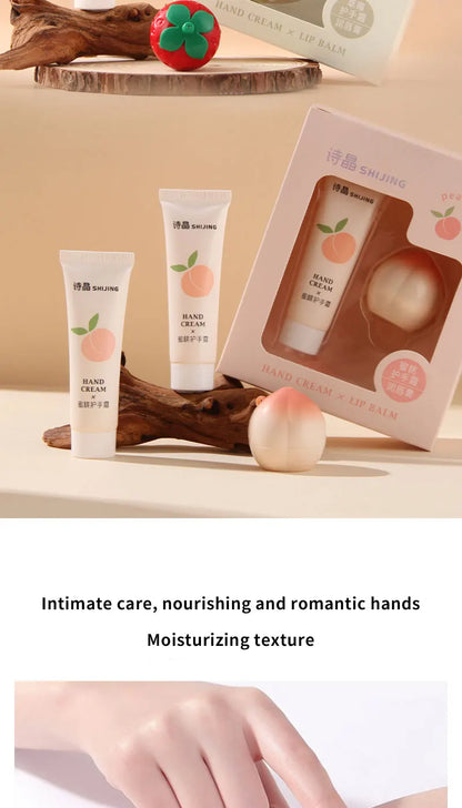 Peach, Strawberry and Nut Hydrating Moisturizing Lip Balm Winter Anti-freeze, Anti-Crack Repair Moisturizing
