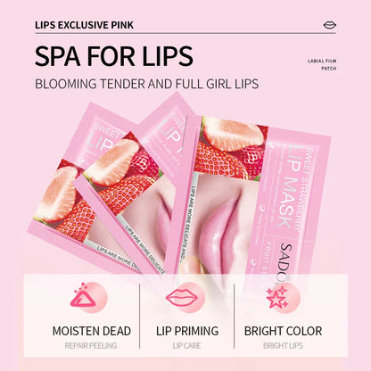10pcs SADOER Fruits Moisturizing Lip Mask Lips Skin Care Nourishing Hydrating Crystal Collagen Gel Lip Patches Lips Plumper