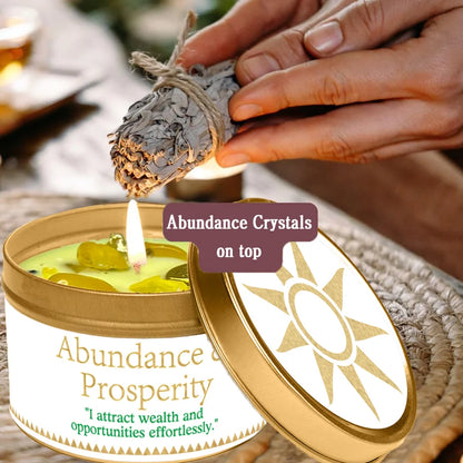 Aromatherapy Candle -Love & Relationship Crystal Ritual Candle,lasting home aromatherapy,creative anti-scalding iron can candles