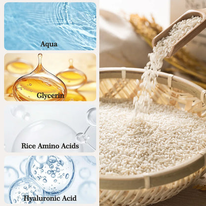 White Rice Serum Cream Combo Smooth Wrinkles Lifting Shrink Pores for Younger Healthier Skin Moisturizing Rice Raw Pulp Care Se