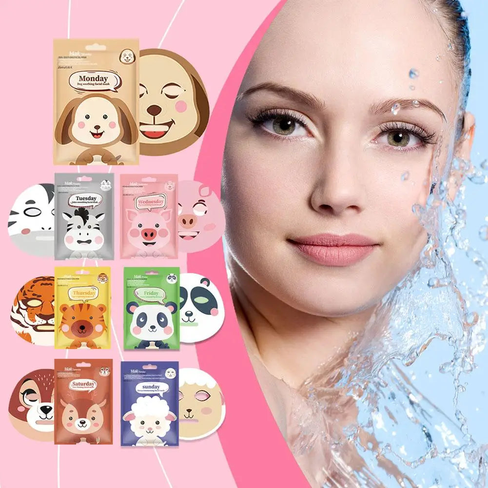 Cute Cartoon Facial Mask Moisturizing Hydrating Mask Deep Moisturizing Tender Skin Mask Dog Panda Pig Animal Mask Skin Care