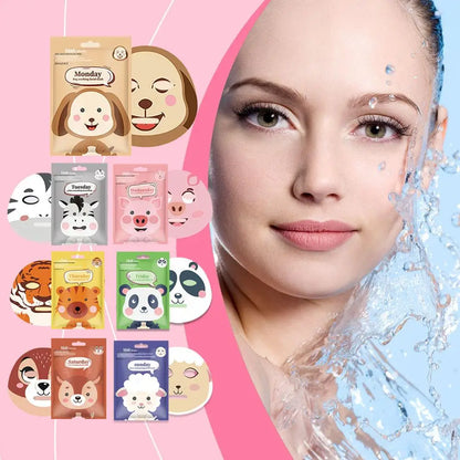 Cute Cartoon Facial Mask Moisturizing Hydrating Mask Deep Moisturizing Tender Skin Mask Dog Panda Pig Animal Mask Skin Care