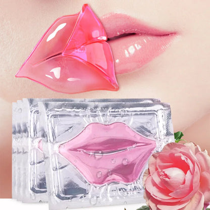 5pcs Crystal Collagen Lip Mask Lips Plumper Pink Lip Patches Moisture Nourishing Essence Korean Cosmetics Skin Care for Beauty