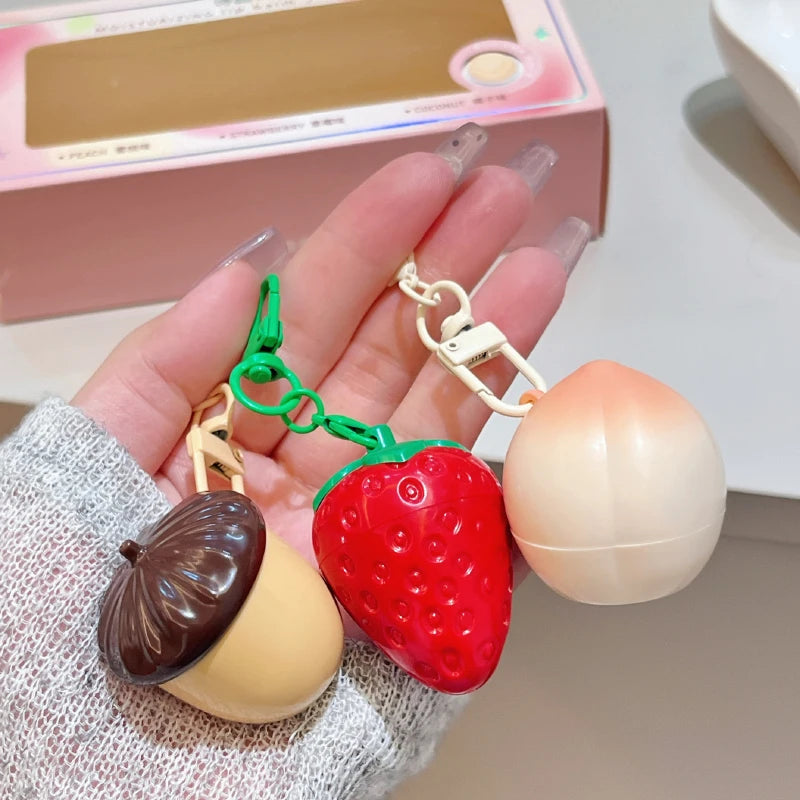 Peach, Strawberry and Nut Hydrating Moisturizing Lip Balm Winter Anti-freeze, Anti-Crack Repair Moisturizing