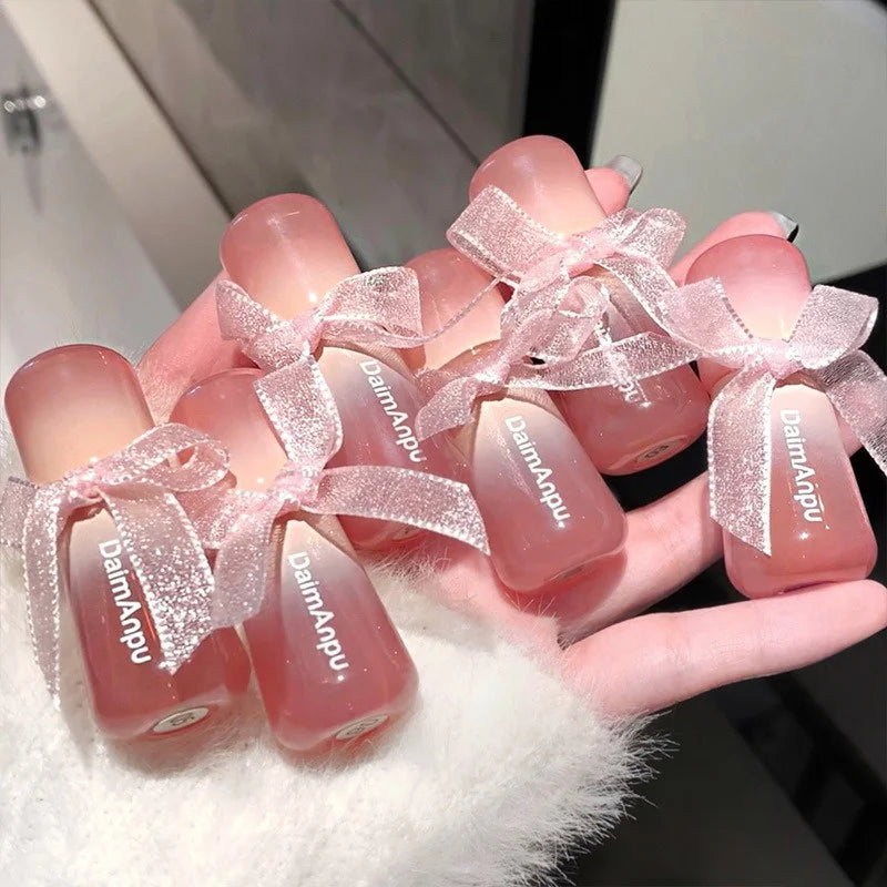 Sweet Lip Gloss Jelly Lip Glaze Moisturizing Lip Tint Mirror Waterproof Non-stick Cup Solid Makeup LipOil Lipstick Cosmetic