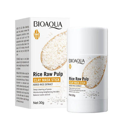 BIOAQUA White Rice Face Mask Stick Mud Facial Masks Moisturizing Blackhead Removal Firming Clay Mask Face Skin Care Products