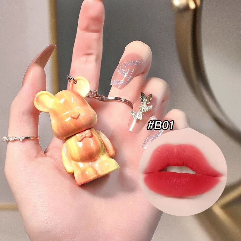 Fluid Bear Non Stick Cup Fog Lipstick Velvet Matte Silky Texture Easy To Color Lasting Does Not Fade Lip Gloss Makeup Cosmetic