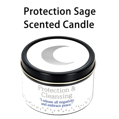 Protection & Cleansing Intention Candle | Scented Soy Candle for Negative Energy Clearing | Spiritual Ritual Gift with Card