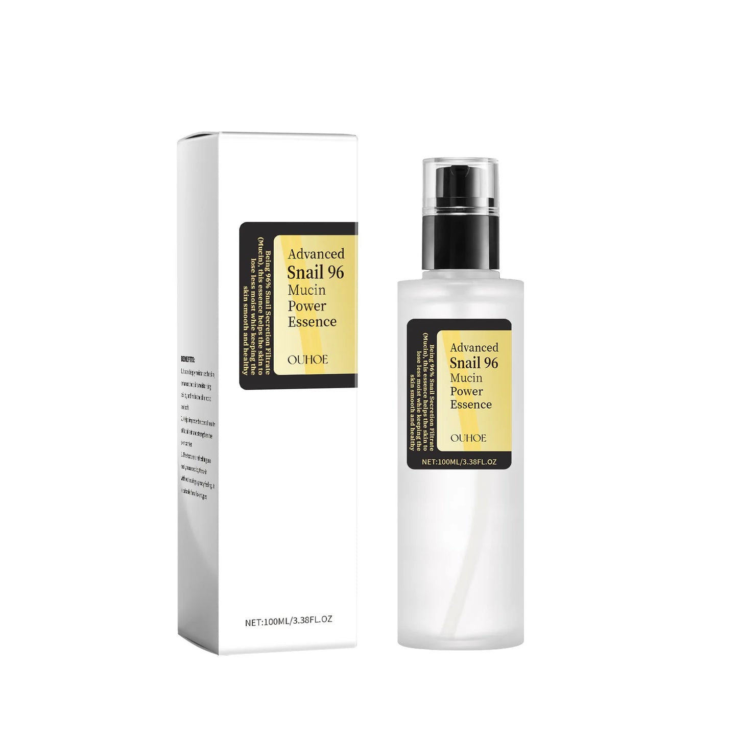 Snail Mucin 96% Korean Skin Care Fade Fine Lines Repair Tighten Firming Moisturizing Smooth Glow Brightening Facial Essence Set