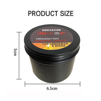 36 Hour Survival Candle 3- Environmentally Friendly Odorless Candle with Lid Picnic Outdoor Supplies