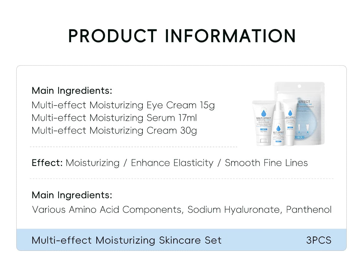 LAIKOU Nourishing Moisture Surge Hydration 3-Piece (Essence + Eye Cream + Face Cream) Skin Firming Skincare Set