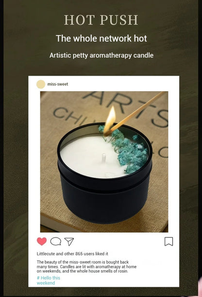 Natural Dried Flowers Aromatherapy Candles Sleep Aid Indoor Tabletop Long-Lasting Fragrance Ambient Fragrance Decorative Items