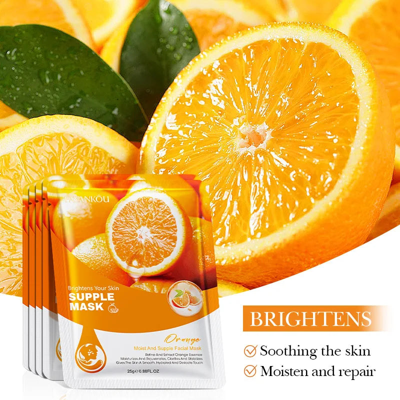 10pcs Fruits Facial Masks For Face Skincare Moisturizing Brightening Hydrating Firming Face Mask Beauty Face Skin Care Products