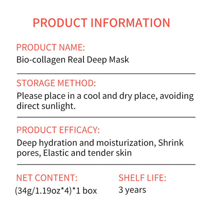 4 pieces of collagen sleeping mask, hydrating, moisturizing and whitening, translucent, thinning, smooth and tender skin