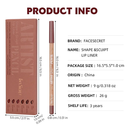 6pcs Lip Liner Pen 6 Colors Waterproof And Sweat-proof Not Easy To Fade Non-stick Cup Nude Lipstick Pencil SET