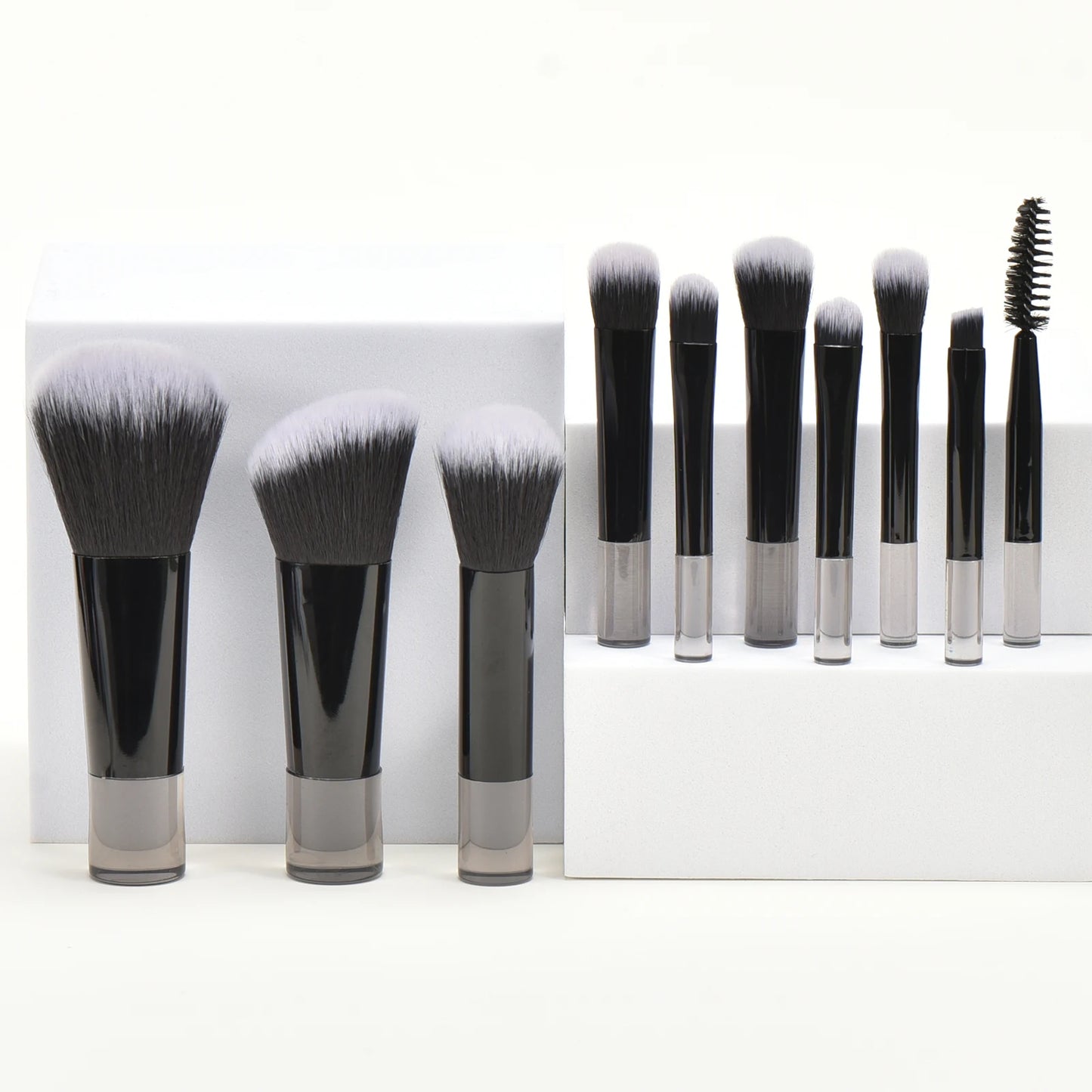 10 black Mini makeup brush Travel portable Makeup Tool Makeup Puff - Palm Brush Professional Makeup tool set