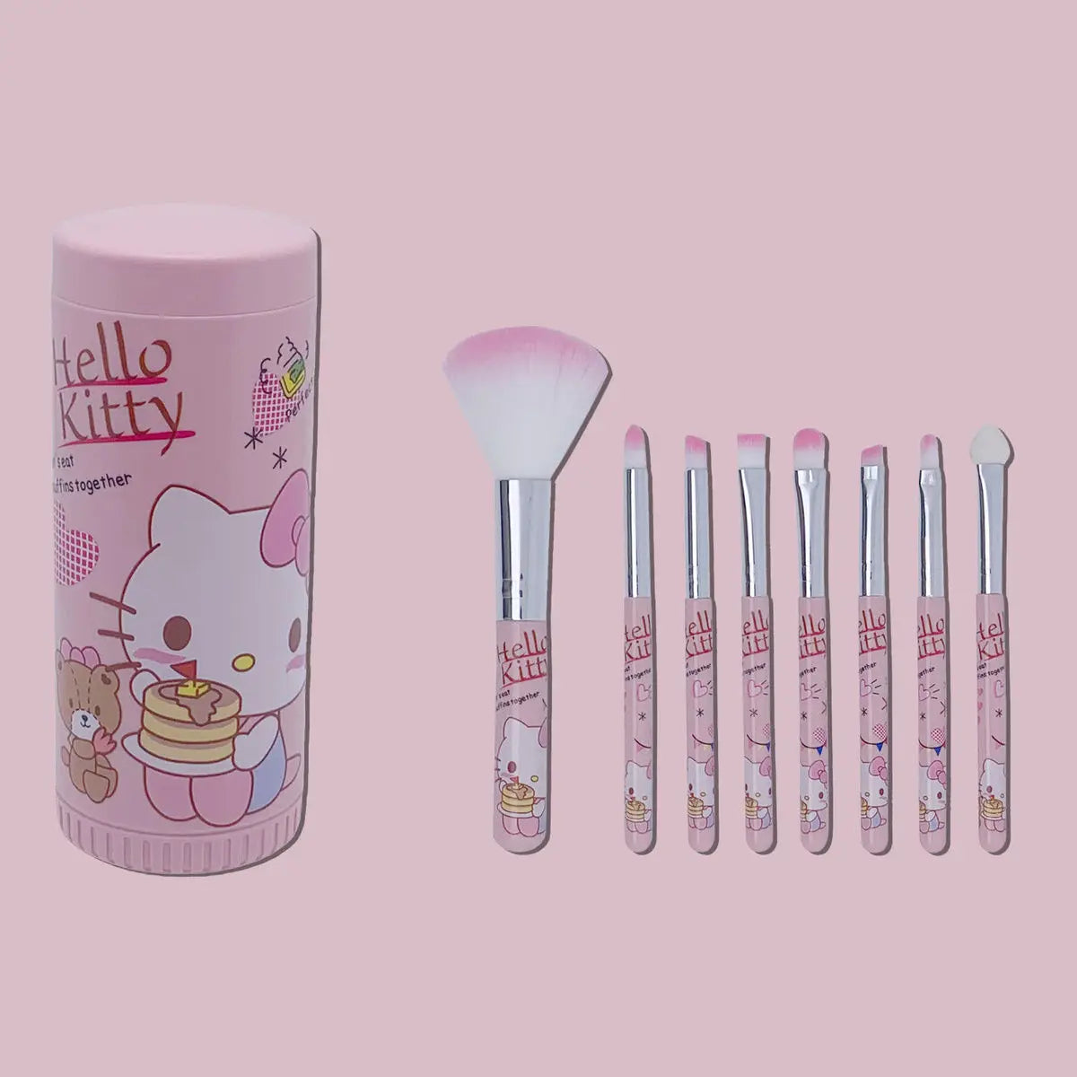 MINISO HelloKitty Cartoon KT cat 8-piece makeup brush set nose shadow brush portable brush set