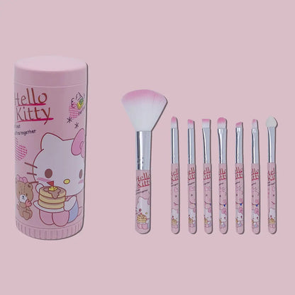 MINISO HelloKitty Cartoon KT cat 8-piece makeup brush set nose shadow brush portable brush set