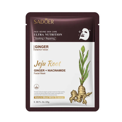 5pcs SADOER Plant Roots Face Mask Ginseng Carrot Ginger Facial Masks Moisturizing Firming Hydrating Face Sheet Mask Skin Care
