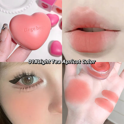 Gegebear Love Lip and Cheek Cream Matte Powder Soft Color Love Valentine's Day