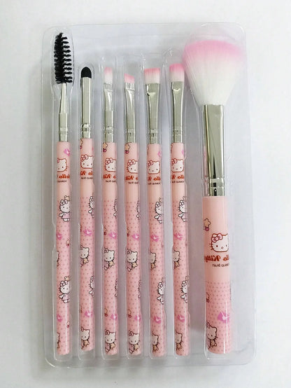 Sanrio Makeup Brush Set Hello Kitty Eyeshadow Foundation Blush Brush Women Cosmetic Beauty Tools Kit Girl Birthday Gift with Box