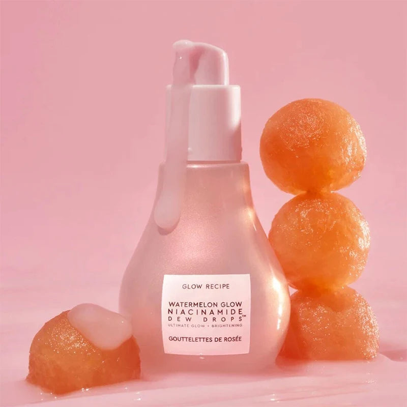 40ML Watermelon Niacinamide Brightening Essence Light Bulb Design W/ Hyaluronic Acid Vitamin E Lightweight Hydrating Face Makeup