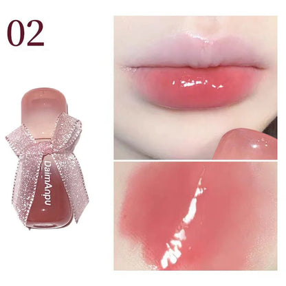 Sweet Lip Gloss Jelly Lip Glaze Moisturizing Lip Tint Mirror Waterproof Non-stick Cup Solid Makeup LipOil Lipstick Cosmetic