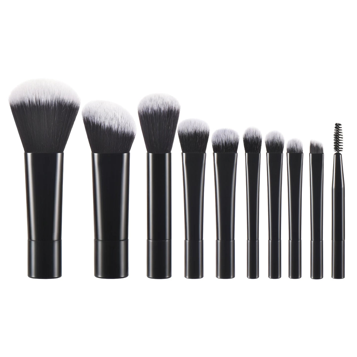 10 black Mini makeup brush Travel portable Makeup Tool Makeup Puff - Palm Brush Professional Makeup tool set